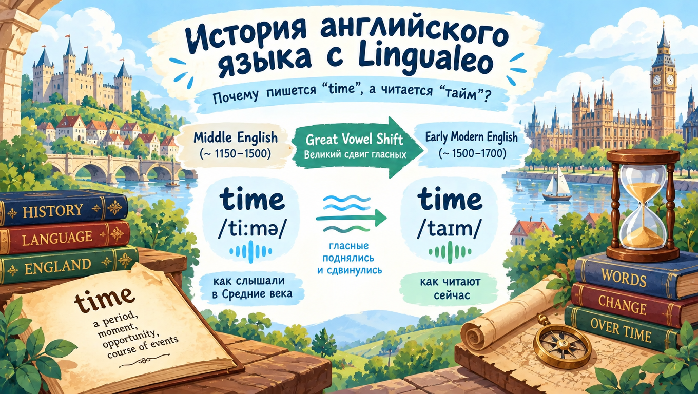 Почему в английском пишется «time», а читается «тайм»: история одного грандиозного сдвига